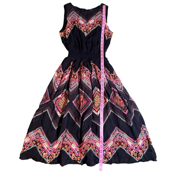 Anthropologie Tanvi Kedia Black Embroidered Bohemian A-Line Dress Size 2 - Picture 4 of 12